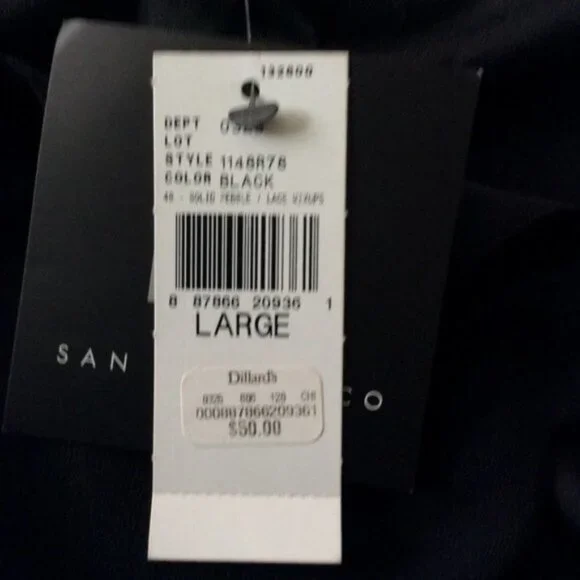 I.N. San Francisco Black Mini Dress Size Large Sleeveless Scalloped - Picture 7 of 7